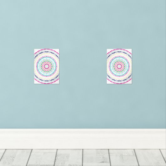 kleurrijk mandala muurkunst sets (Houten vloer)