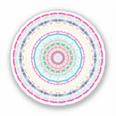 kleurrijk mandala sticker (Voorkant)