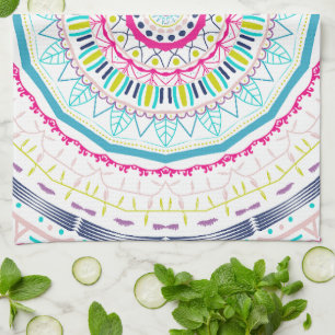 kleurrijk mandala theedoek