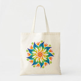 Kleurrijk Mandala ventilatorregenboogenergie Vibe- Tote Bag