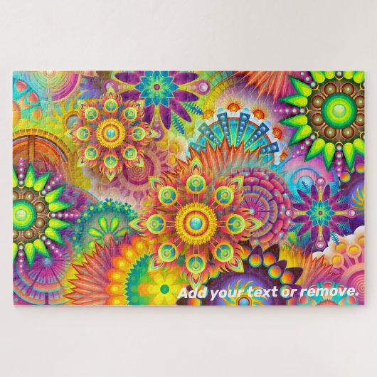 kleurrijk mandalas fractaal abstract patroonontwer legpuzzel (Horizontaal)