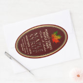 Kleurrijk mappenblad Gold Metallic Maple Oval Ovale Sticker (Envelop)