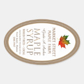 Kleurrijk mappenblad Gold Metallic Maple Oval Ovale Sticker (Voorkant)