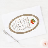 Kleurrijk mappenblad Gold Metallic Maple Oval Ovale Sticker (Envelop)