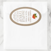 Kleurrijk mappenblad Gold Metallic Maple Oval Ovale Sticker (Tas)