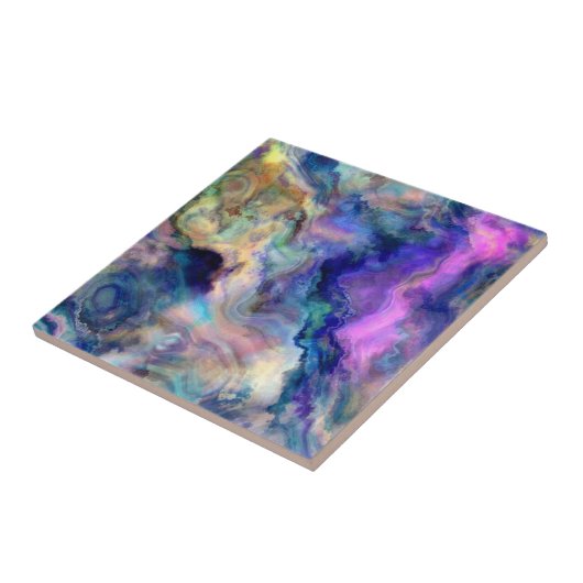 Kleurrijk marmer tegeltje (Zijkant)