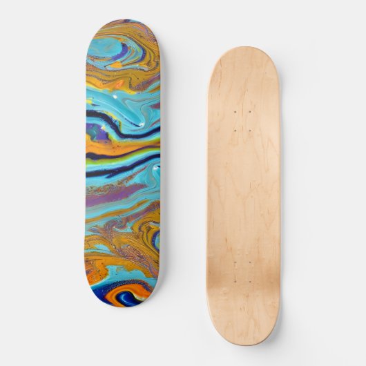 Kleurrijk marmeren textuur skateboard | DP7 (Voorkant)
