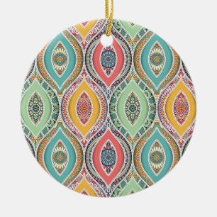 Kleurrijk Marokkaans etnisch mandala patroon Keramisch Ornament