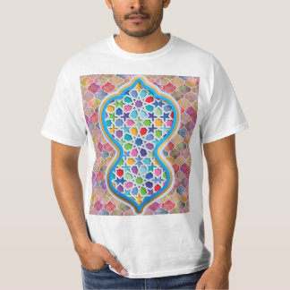 Kleurrijk Marokkaans islamitisch Zellige-boogpatro T-shirt