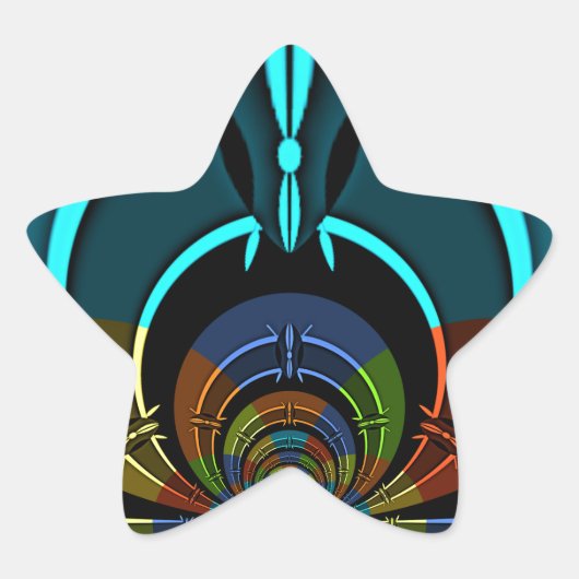 Kleurrijk Masai Shield ontwerp Ster Sticker (Voorkant)