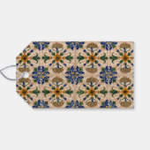 Kleurrijk mediterraan  Floral Pattern Cadeaulabel (Achterkant Horizontaal)