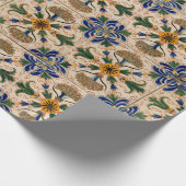 Kleurrijk mediterraan Floral Pattern Cadeaupapier (Hoek)