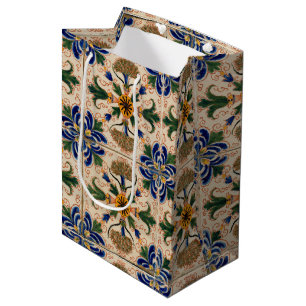 Kleurrijk mediterraan Floral Pattern Medium Cadeauzakje