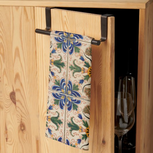 Kleurrijk mediterraan Floral Pattern Theedoek (Derde Gevouwen)