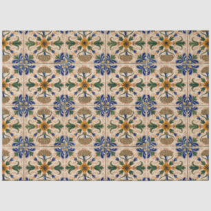 Kleurrijk mediterraan  Floral Pattern Tissuepapier