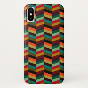 Kleurrijk Meerkleurig Heringbone Patroon iPhone X Hoesje