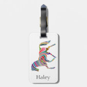 Kleurrijk Meisje Fantasy Paard gepersonaliseerd Bagagelabel (Achterkant verticaal)