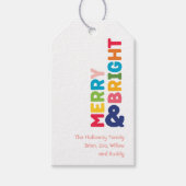 Kleurrijk Merry and Bright Gift Label Cadeaulabel (Voorkant)