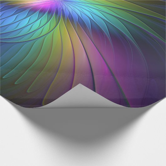 Kleurrijk met blauwe, moderne Abstracte fractale k Cadeaupapier (Hoek)