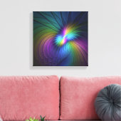 Kleurrijk met blauwe, moderne Abstracte fractale k Canvas Afdruk (Insitu (Woonkamer))
