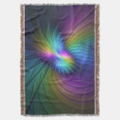 Kleurrijk met blauwe, moderne Abstracte fractale k Deken (Voorkant Verticaal)
