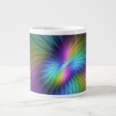 Kleurrijk met blauwe, moderne Abstracte fractale k Extra Grote Beker (Voorkant)