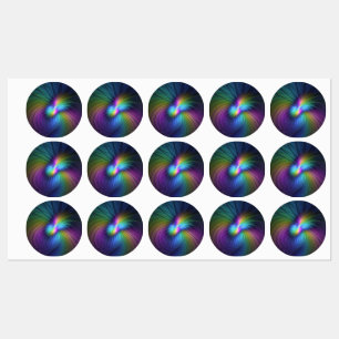 Kleurrijk met blauwe, moderne Abstracte fractale k Labels