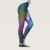 Kleurrijk met blauwe, moderne Abstracte fractale k Leggings (Rechts)