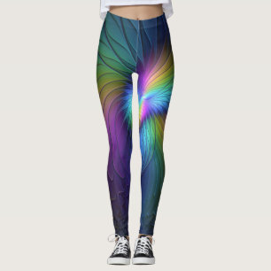 Kleurrijk met blauwe, moderne Abstracte fractale k Leggings