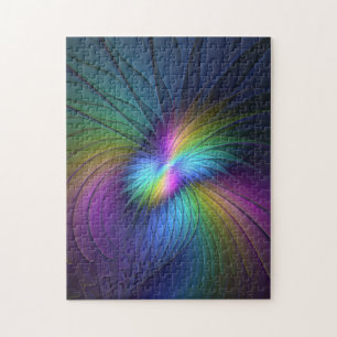 Kleurrijk met blauwe, moderne Abstracte fractale k Legpuzzel