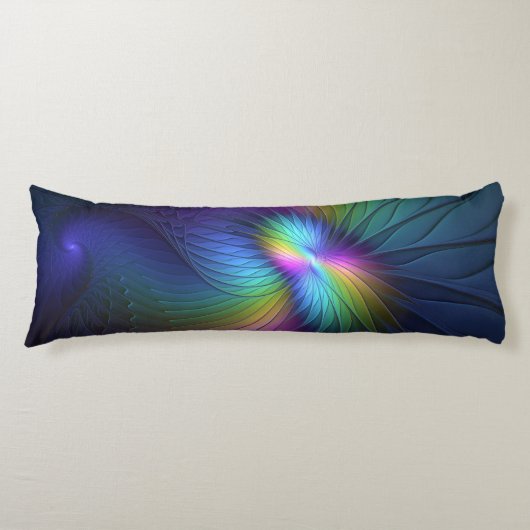 Kleurrijk met blauwe, moderne Abstracte fractale k Lichaamskussen (Voorkant)