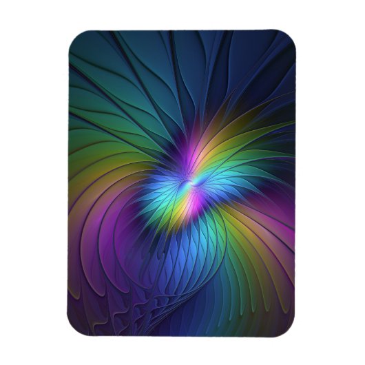 Kleurrijk met blauwe, moderne Abstracte fractale k Magneet (Verticaal)