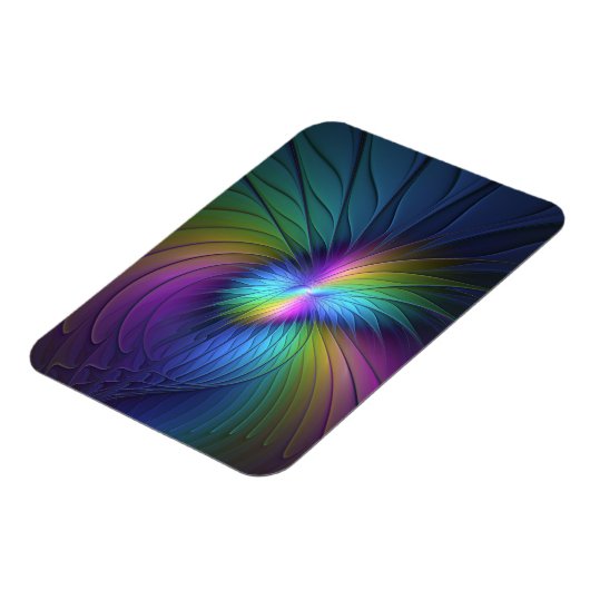 Kleurrijk met blauwe, moderne Abstracte fractale k Magneet (Linkerzijde)