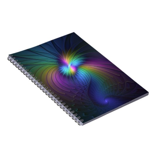 Kleurrijk met blauwe, moderne Abstracte fractale k Notitieboek (Rechterzijde)