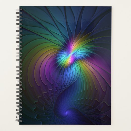 Kleurrijk met blauwe, moderne Abstracte fractale k Planner (Voorkant)