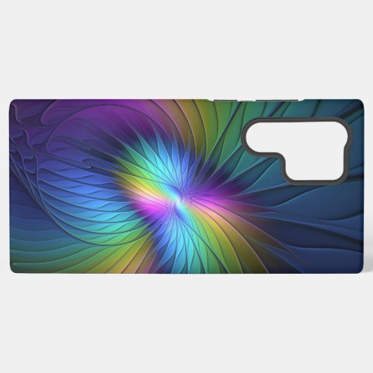 Kleurrijk met blauwe, moderne Abstracte fractale k Samsung Galaxy Hoesje (Achterkant horizontaal)