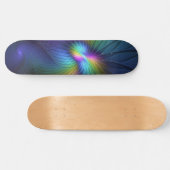 Kleurrijk met blauwe, moderne Abstracte fractale k Skateboard (Horizontaal)