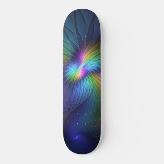 Kleurrijk met blauwe, moderne Abstracte fractale k Skateboard (Voorkant)