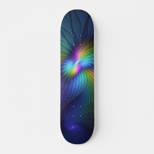 Kleurrijk met blauwe, moderne Abstracte fractale k Skateboard (Voorkant)