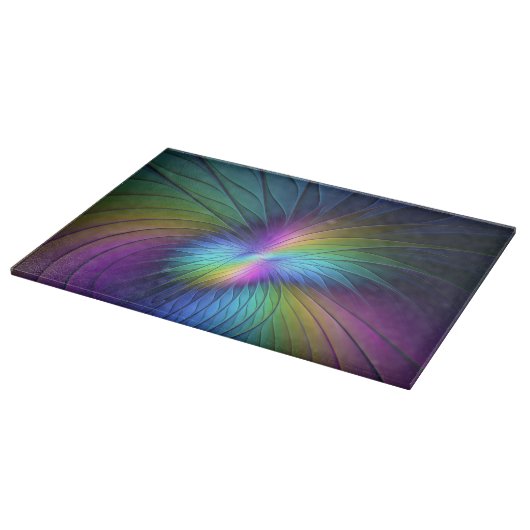 Kleurrijk met blauwe, moderne Abstracte fractale k Snijplank (Hoek)