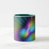 Kleurrijk met blauwe, moderne Abstracte fractale k Tweekleurige Koffiemok (Center)