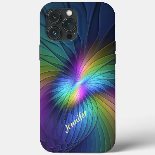 Kleurrijk met blauwe, moderne Abstracte fractale n Case-Mate iPhone Case (Achterkant)