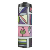  kleurrijk, met de hand getekend geometrisch patro thermosbeker (Voorkant)