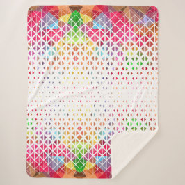 Kleurrijk met een geometrisch patroon sherpa deken