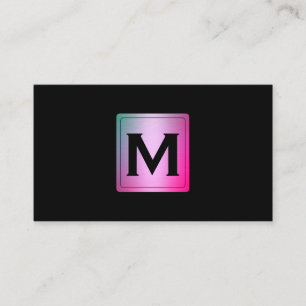 Kleurrijk Metal Etiket met Monogram Visitekaartje