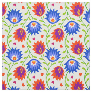 Kleurrijk Mexicaans Bloemmotief Elegant Krachten Stof