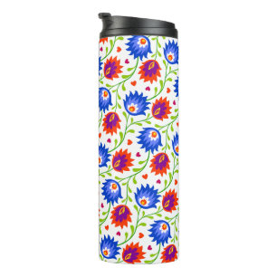 Kleurrijk Mexicaans Bloemmotief Elegant Krachten Thermosbeker