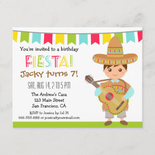 Kleurrijk Mexicaans Feest Kinderverjaardagsfeestje Kaart