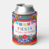 Kleurrijk Mexicaans Feest Serape & Bloemmotief Blikjeskoeler (Blikje Voorkant)