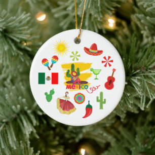 Kleurrijk Mexicaans Kerstornament Keramisch Ornament